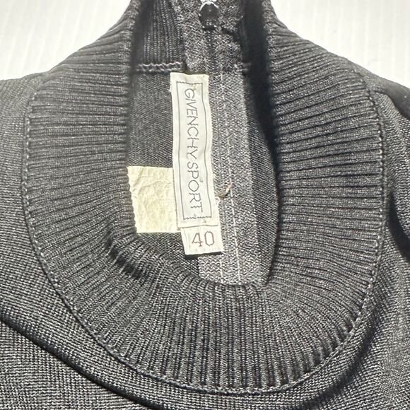 Givenchy Sport Vintage Black Mock Neck Sweater Size 40 M Long Sleeve Pullover - Picture 4 of 9
